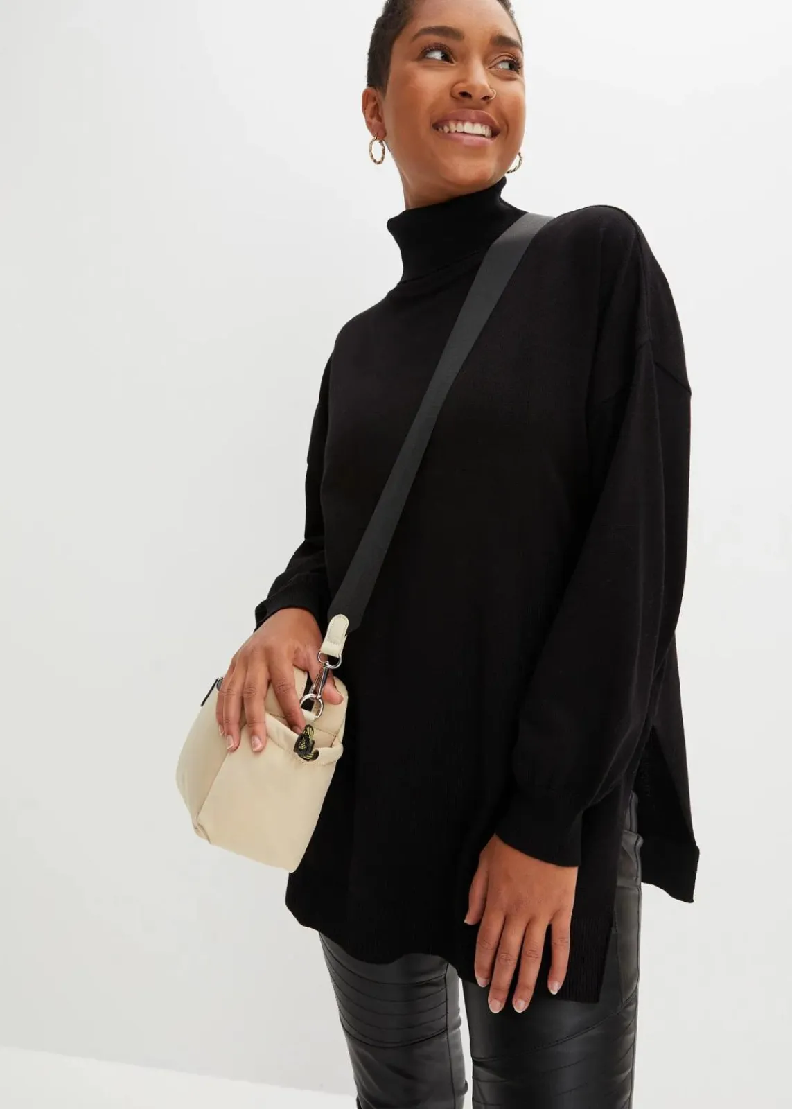 bonprix Bekleidung·Umstandsmode|Bekleidung·Jeans^Rollkragenpullover aus Viskose-Mix schwarz