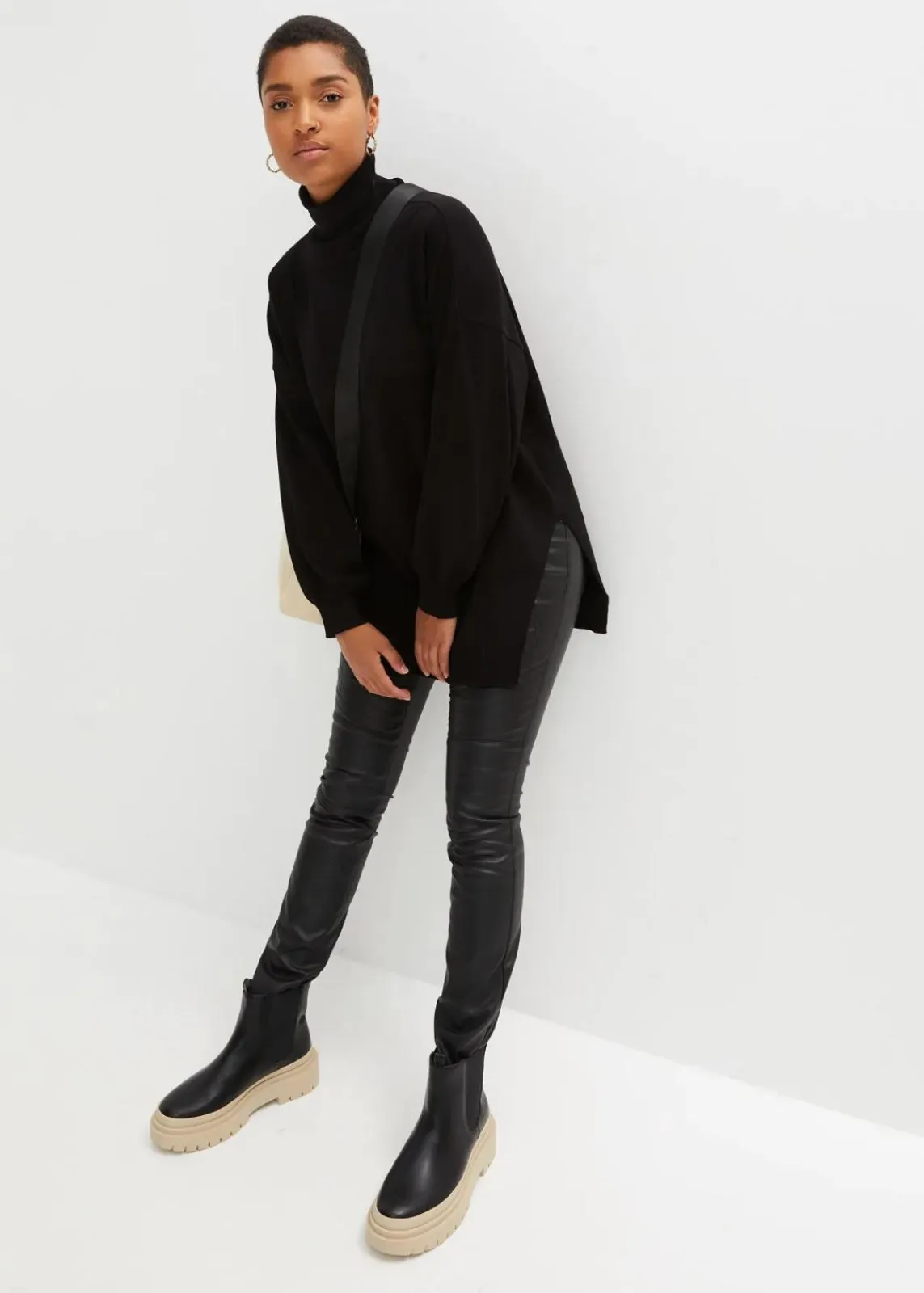 bonprix Bekleidung·Umstandsmode|Bekleidung·Jeans^Rollkragenpullover aus Viskose-Mix schwarz