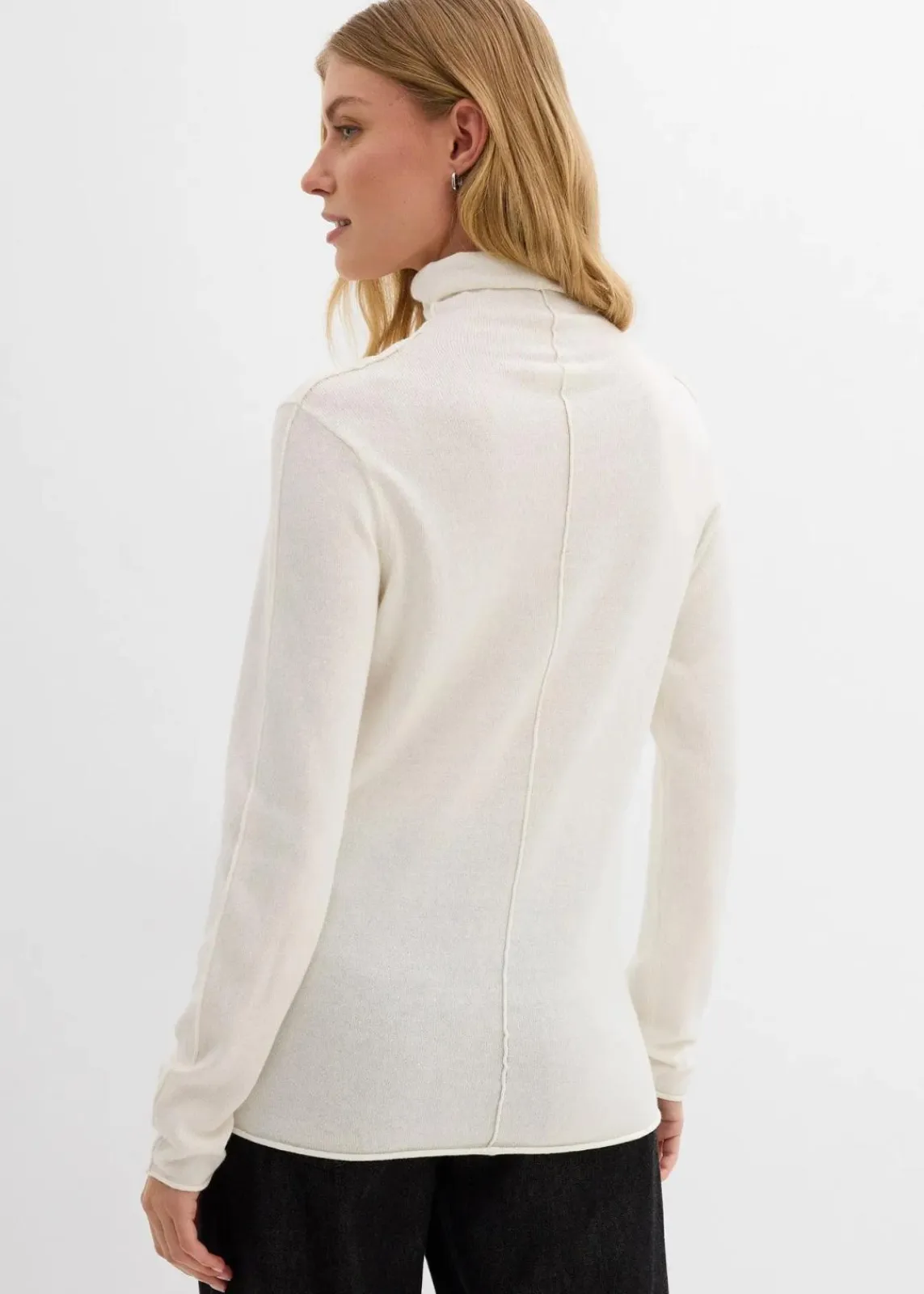 bonprix Bekleidung·Umstandsmode|Bekleidung·Jeans^Rollkragenpullover aus weichem Kaschmir-Mix wollweiß