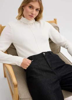 bonprix Bekleidung·Umstandsmode|Bekleidung·Jeans^Rollkragenpullover aus weichem Kaschmir-Mix wollweiß