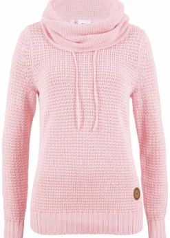 bonprix Bekleidung·Umstandsmode|Pullover & Strickjacken^Rollkragenpullover mit Kordeln zartrosa