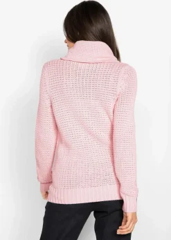 bonprix Bekleidung·Umstandsmode|Pullover & Strickjacken^Rollkragenpullover mit Kordeln zartrosa