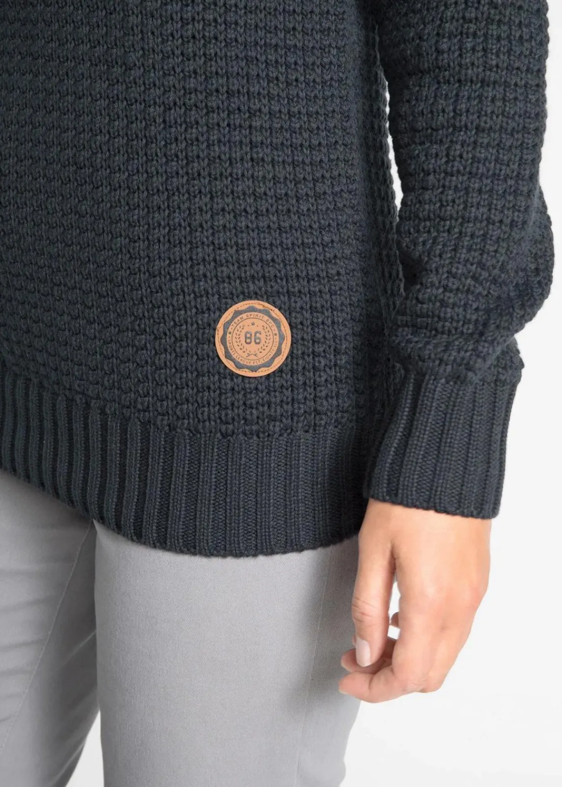 bonprix Bekleidung·Umstandsmode|Pullover & Strickjacken^Rollkragenpullover mit Kordeln schwarz