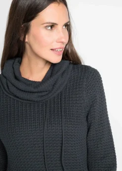 bonprix Bekleidung·Umstandsmode|Pullover & Strickjacken^Rollkragenpullover mit Kordeln schwarz