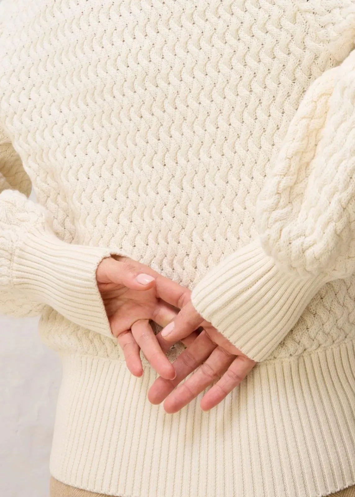 bonprix Pullover & Strickjacken|Strickmode^Rollkragenpullover mit Merinowolle naturbeige