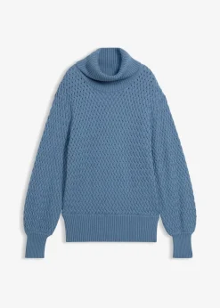 bonprix Bekleidung·Umstandsmode|Bekleidung·Jeans^Rollkragenpullover mit Merinowolle wellenblau