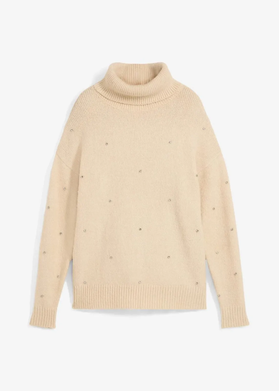 bonprix Bekleidung·Umstandsmode|Bekleidung·Jeans^Rollkragenpullover mit Strasssteinen beige