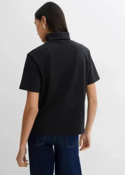 bonprix Shirts & Tops^Rollkragenshirt aus reiner Bio-Baumwolle schwarz