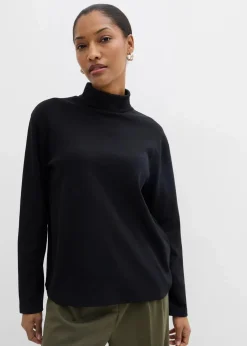 bonprix Shirts & Tops^Rollkragenshirt aus reiner Bio-Baumwolle schwarz