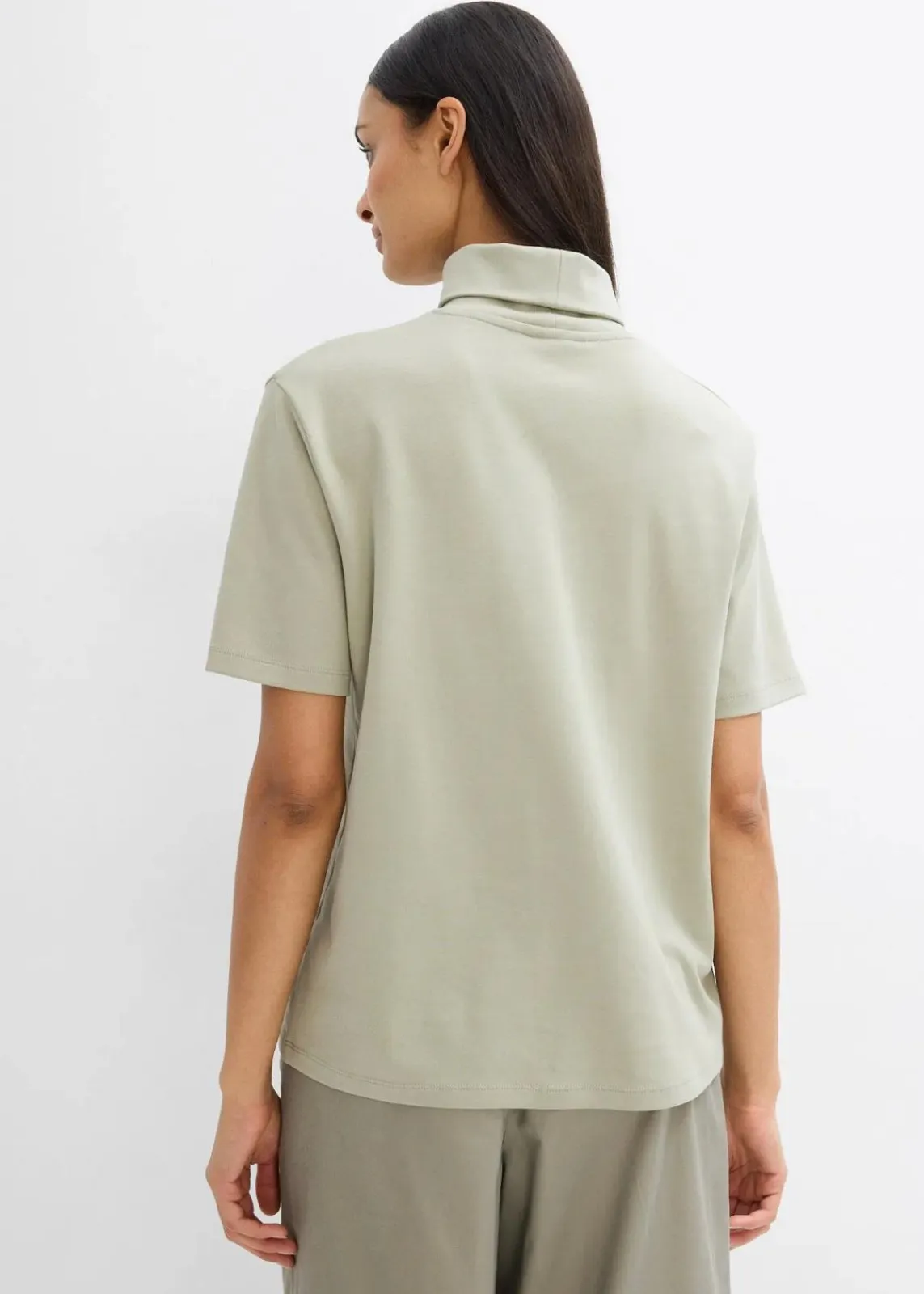 bonprix Shirts & Tops^Rollkragenshirt aus reiner Bio-Baumwolle seegras