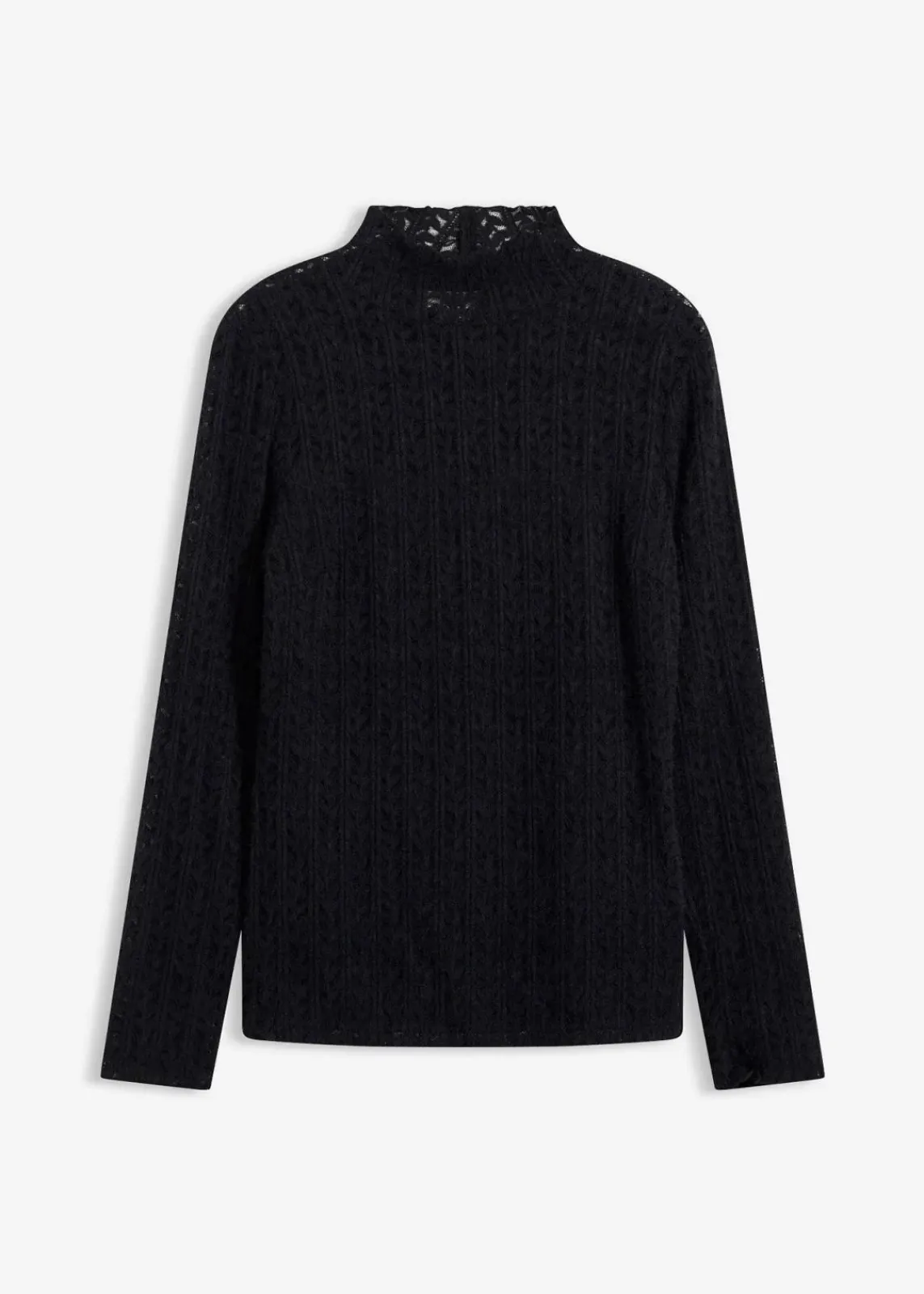 bonprix Shirts & Tops^Rollkragenshirt aus Spitze schwarz