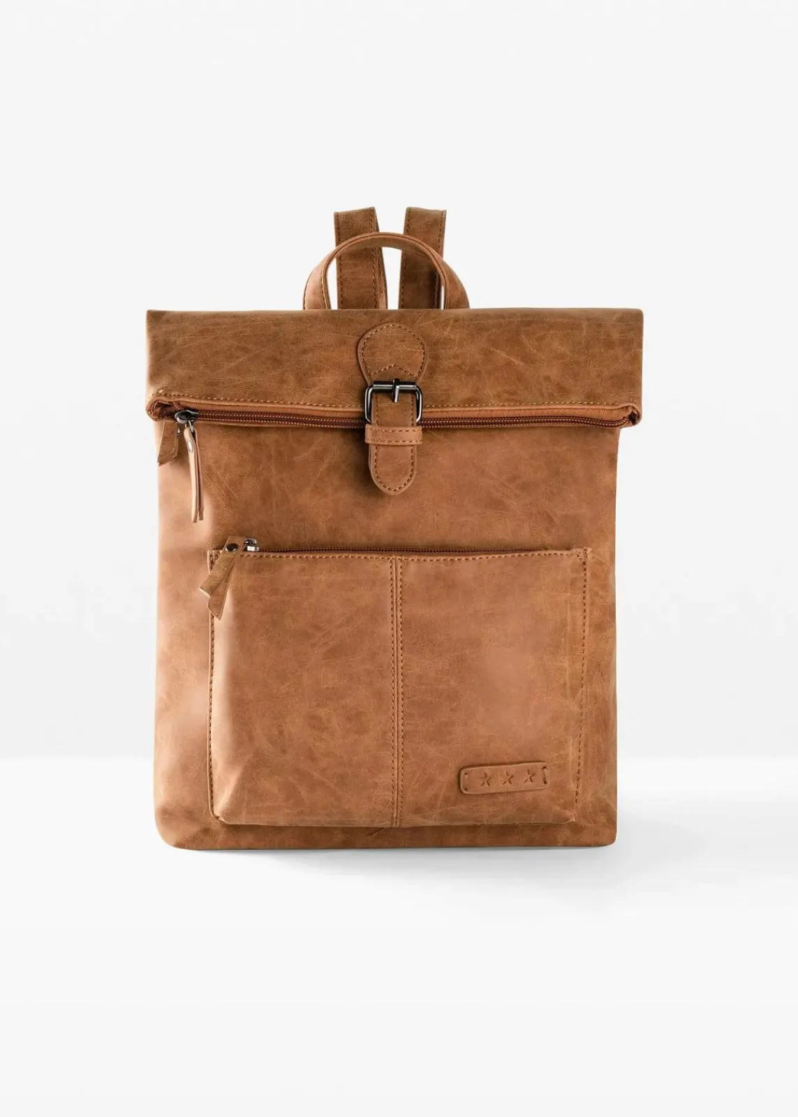 bonprix Taschen^Rucksack mit Außentasche und Schnallendetail cognac