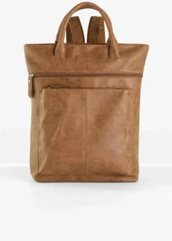 bonprix Taschen^Rucksack mit Außentaschen cognac