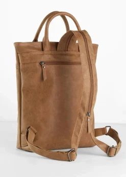 bonprix Taschen^Rucksack mit Außentaschen cognac