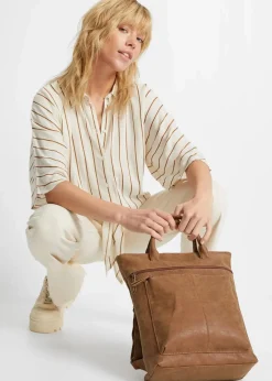 bonprix Taschen^Rucksack mit Außentaschen cognac