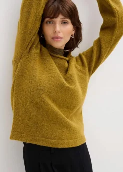 bonprix Bekleidung·Umstandsmode|Bekleidung·Jeans^Rundhalspullover mistelgrün meliert