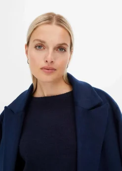bonprix Strickmode|Pullover & Strickjacken^Rundhalspullover mit überschnittener Schulter dunkelblau