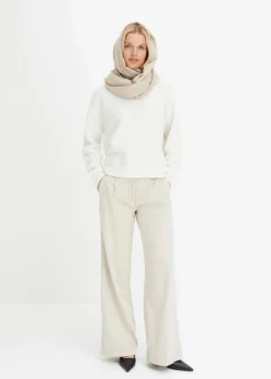 bonprix Bekleidung·Umstandsmode|Bekleidung·Jeans^Rundhalspullover mit überschnittener Schulter wollweiß