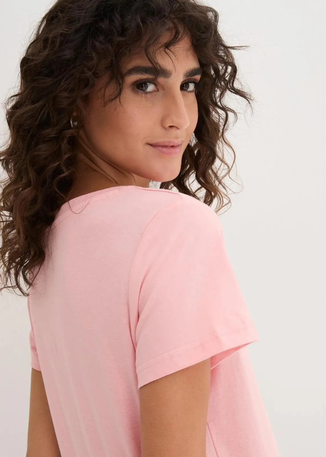 bonprix Shirts & Tops|Basics^Rundhals-Shirt (5er-Pack) softrosa + softflieder + mint + softlimette + dunkelblau