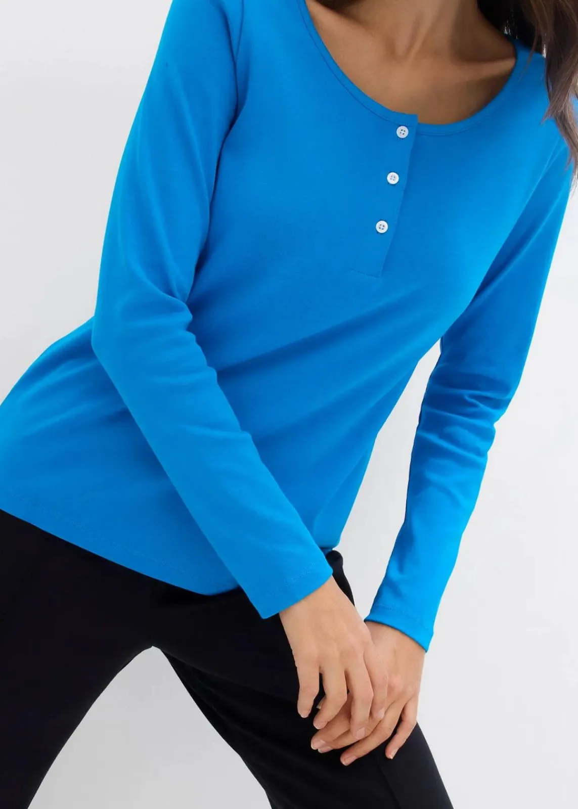 bonprix Shirts & Tops|Basics^Rundhalsshirt aus reiner Bio-Baumwolle capriblau