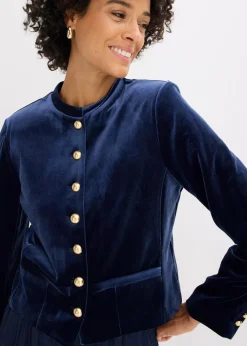 bonprix Jacken & Mäntel|Bekleidung·Hosen^Samtjacke dunkelblau