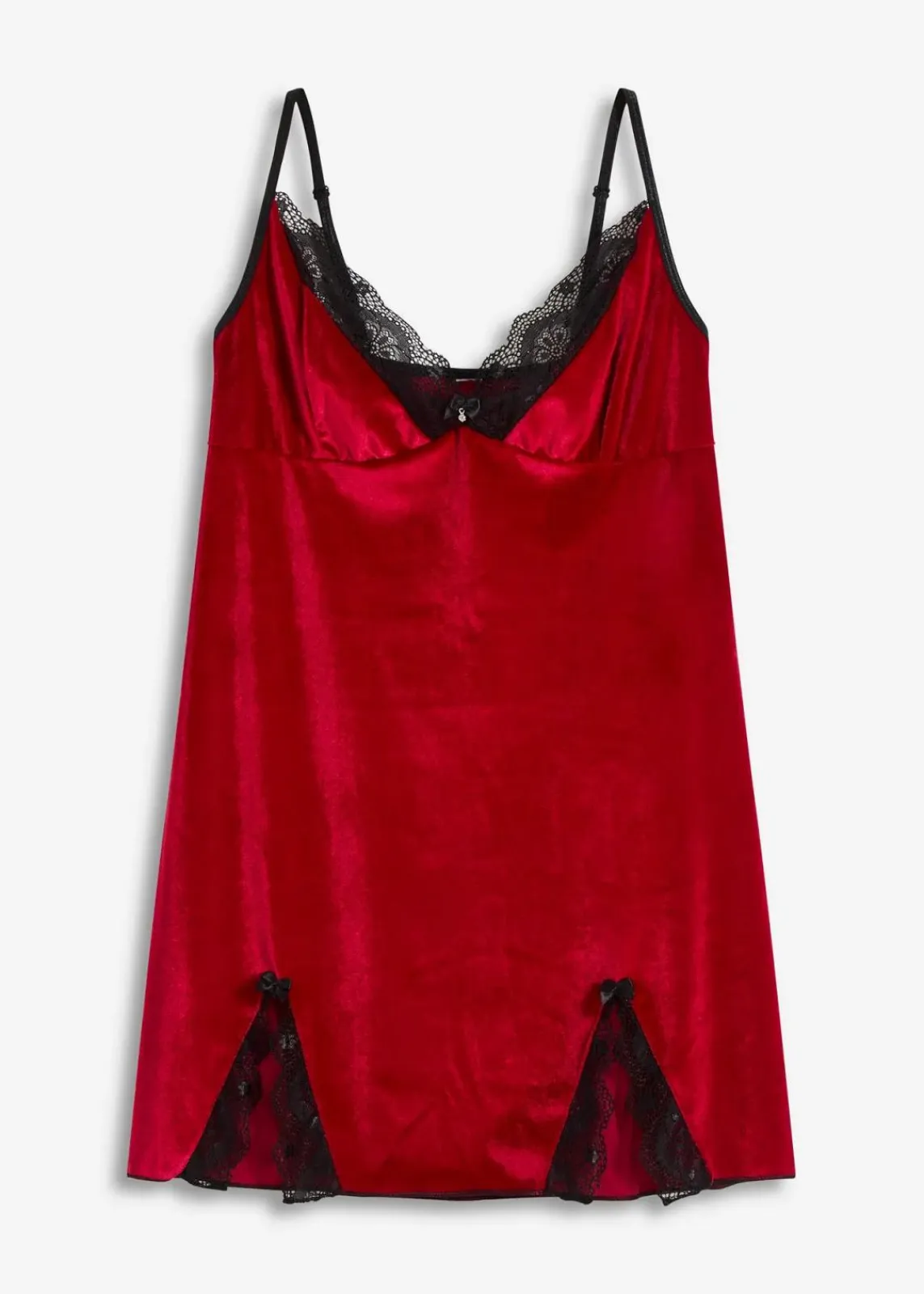 bonprix Wäsche·Corsagen & Negligés|Wäsche·Dessous^Samtkleid rot/schwarz