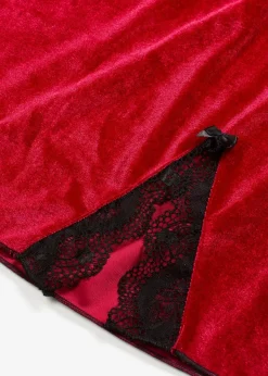 bonprix Wäsche·Corsagen & Negligés|Wäsche·Dessous^Samtkleid rot/schwarz