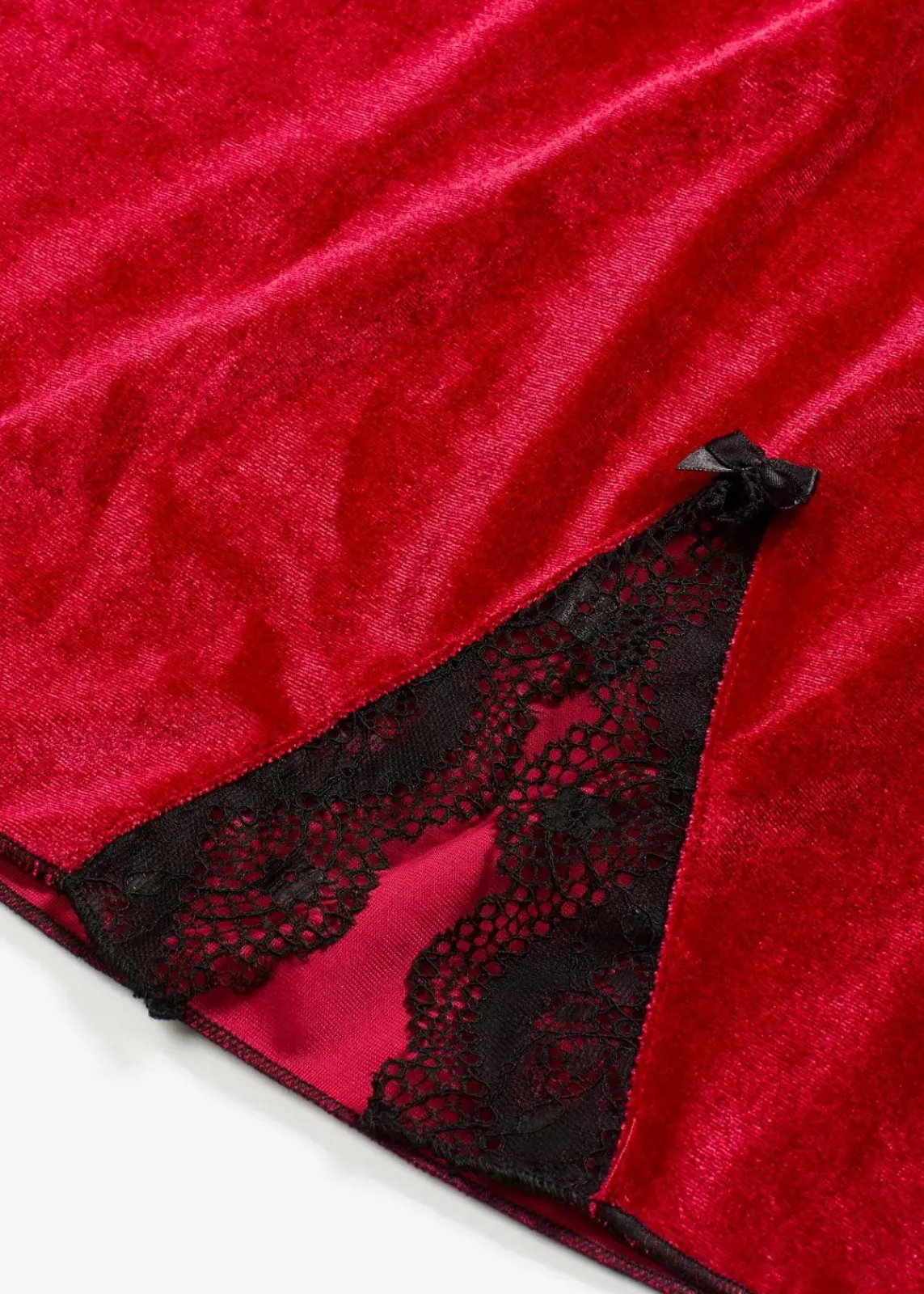 bonprix Wäsche·Corsagen & Negligés|Wäsche·Dessous^Samtkleid rot/schwarz