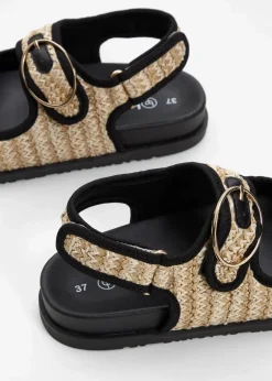 bonprix Strandmode|Sommerschuhe^Sandalen schwarz/natur