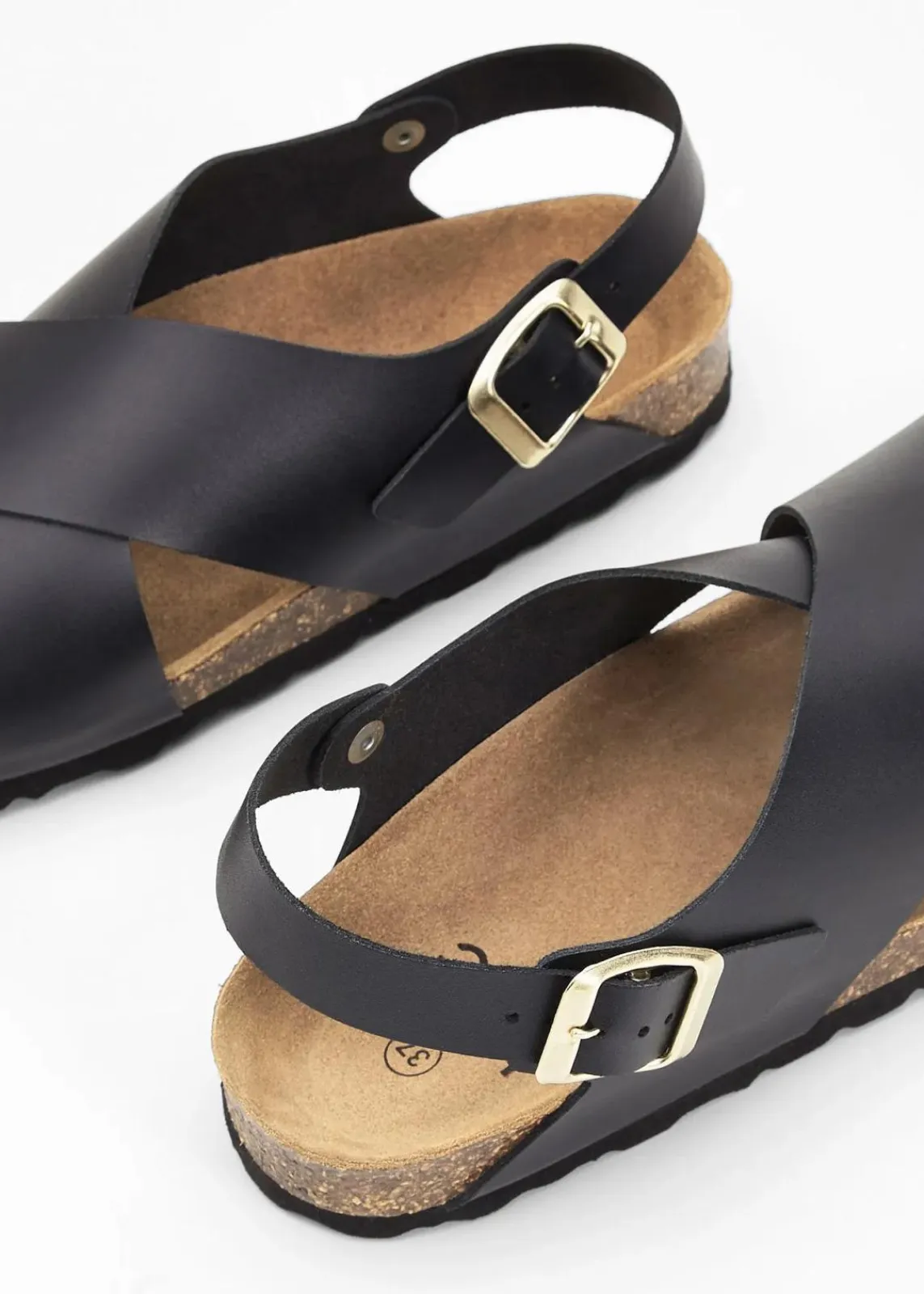 bonprix Sommerschuhe|Nachhaltigere Materialien^Sandalen aus Leder schwarz