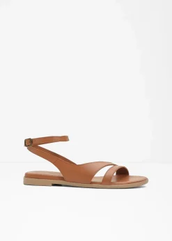 bonprix Sommerschuhe|Premium^Sandalen aus Leder cognac