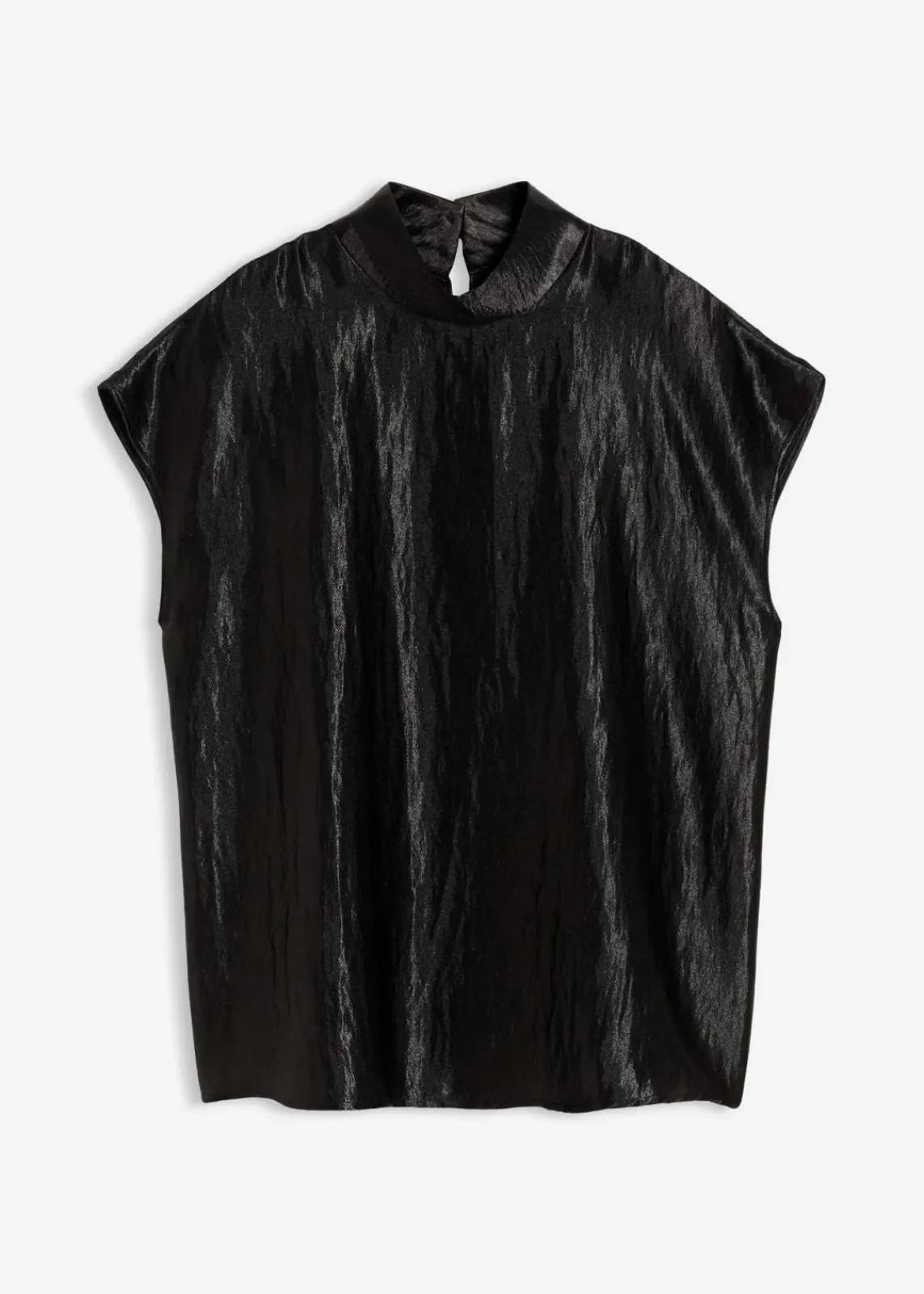 bonprix Shirts & Tops|Blusen & Tuniken^Satin Blusentop mit halbhohem Kragen schwarz