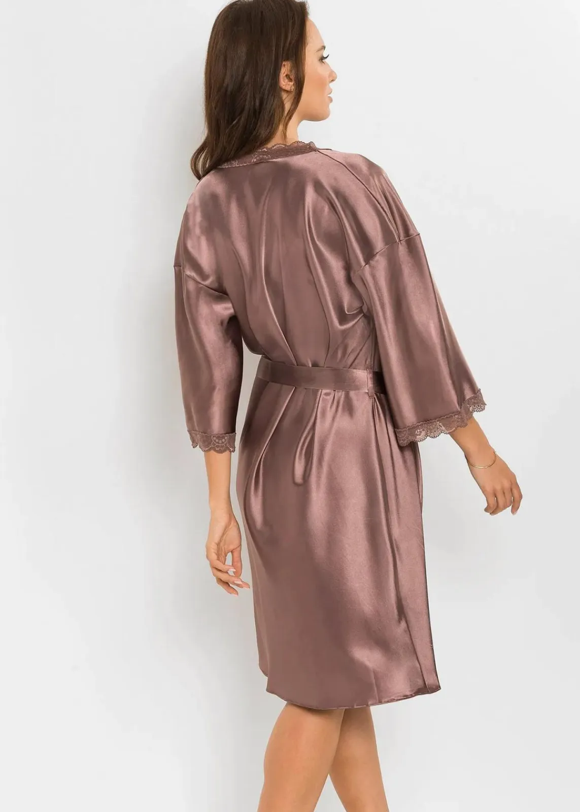 bonprix Wäsche·Dessous|Wäsche·Bademäntel^Satin Kimono taupe