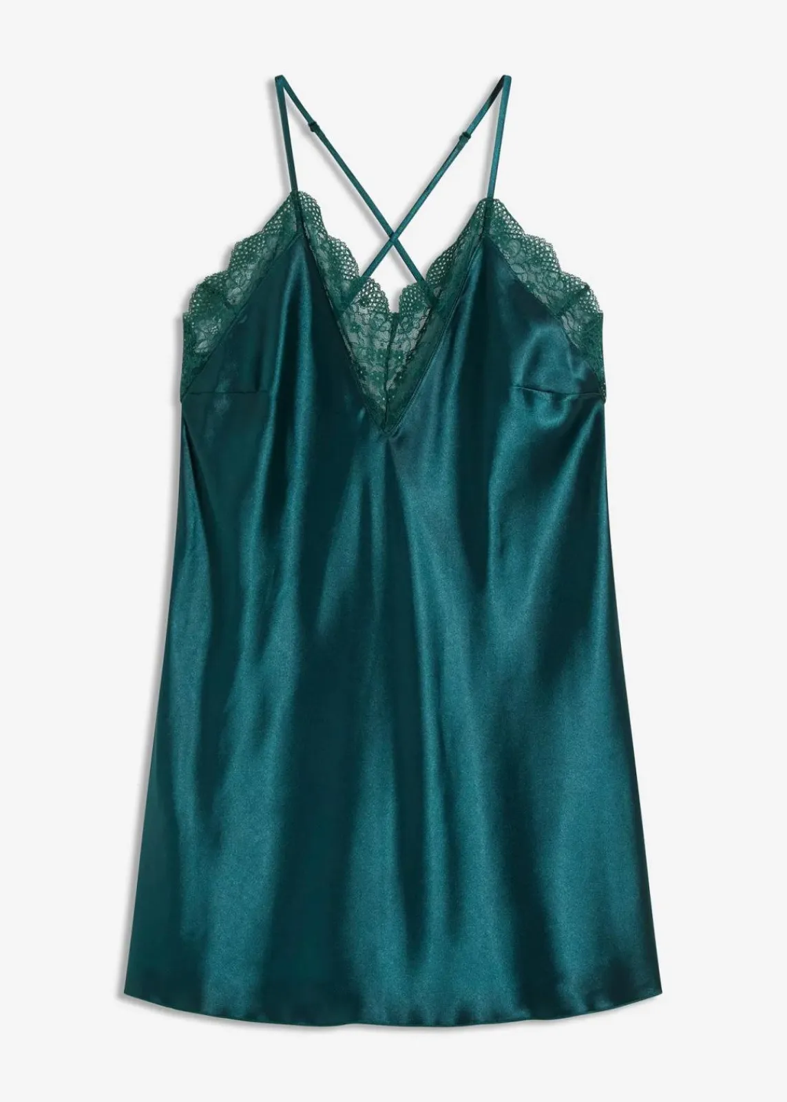 bonprix Dessous|Corsagen & Negligés^Satin Negligé dunkelgrün
