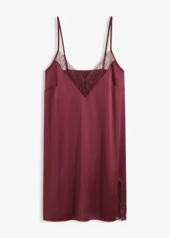 bonprix Wäsche·Corsagen & Negligés|Wäsche·Dessous^Satin Negligé mit edler Stickerei burgunderrot