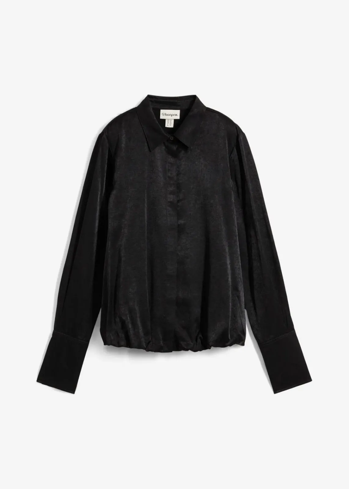 bonprix Bekleidung·Jacken & Mäntel|Blusen & Tuniken^Satinbluse aus Viskose-Mix schwarz
