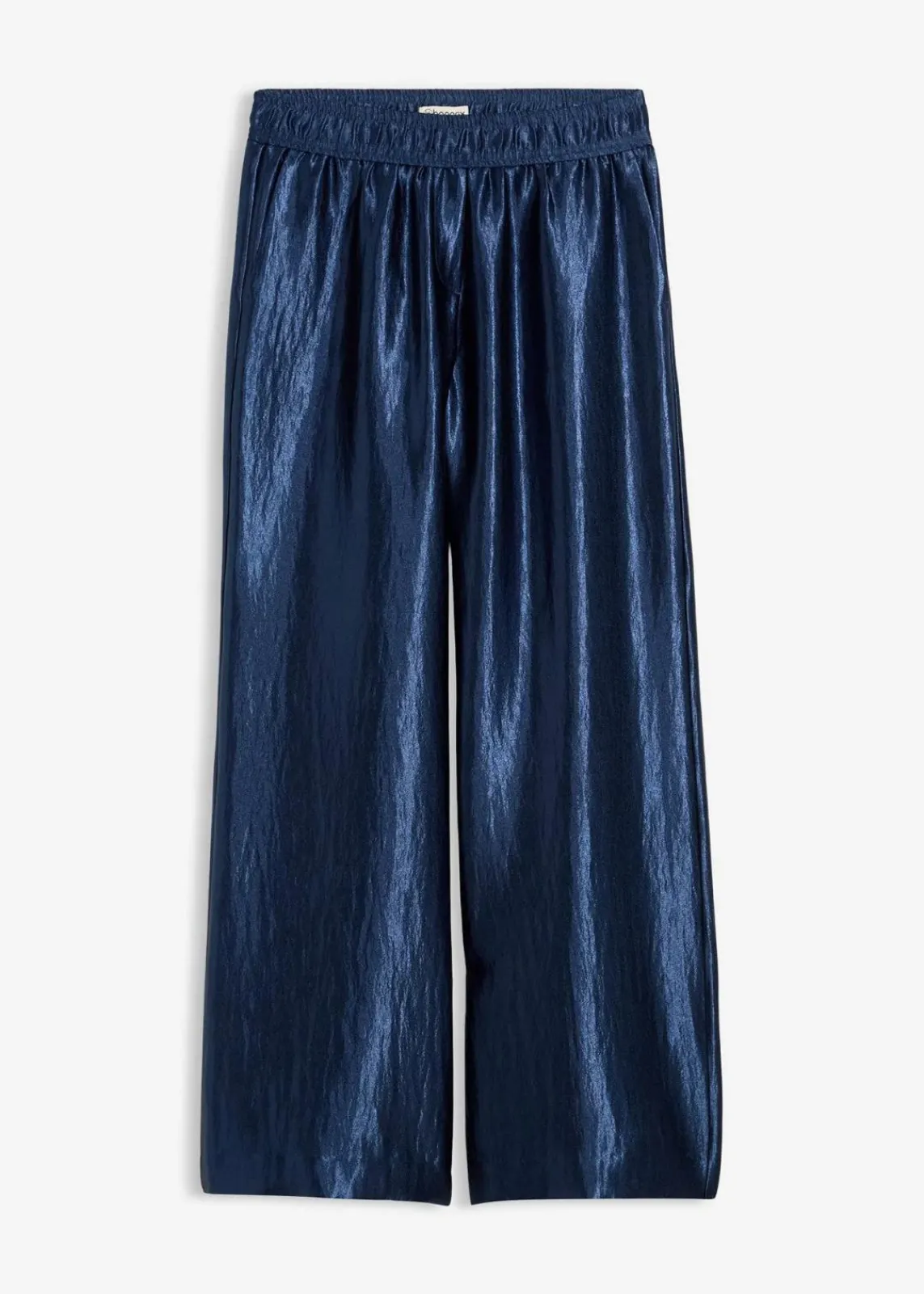 bonprix Hosen|Bekleidung·Kleider^Satinierte Palazzo-Hose mit Bequembund tiefblau