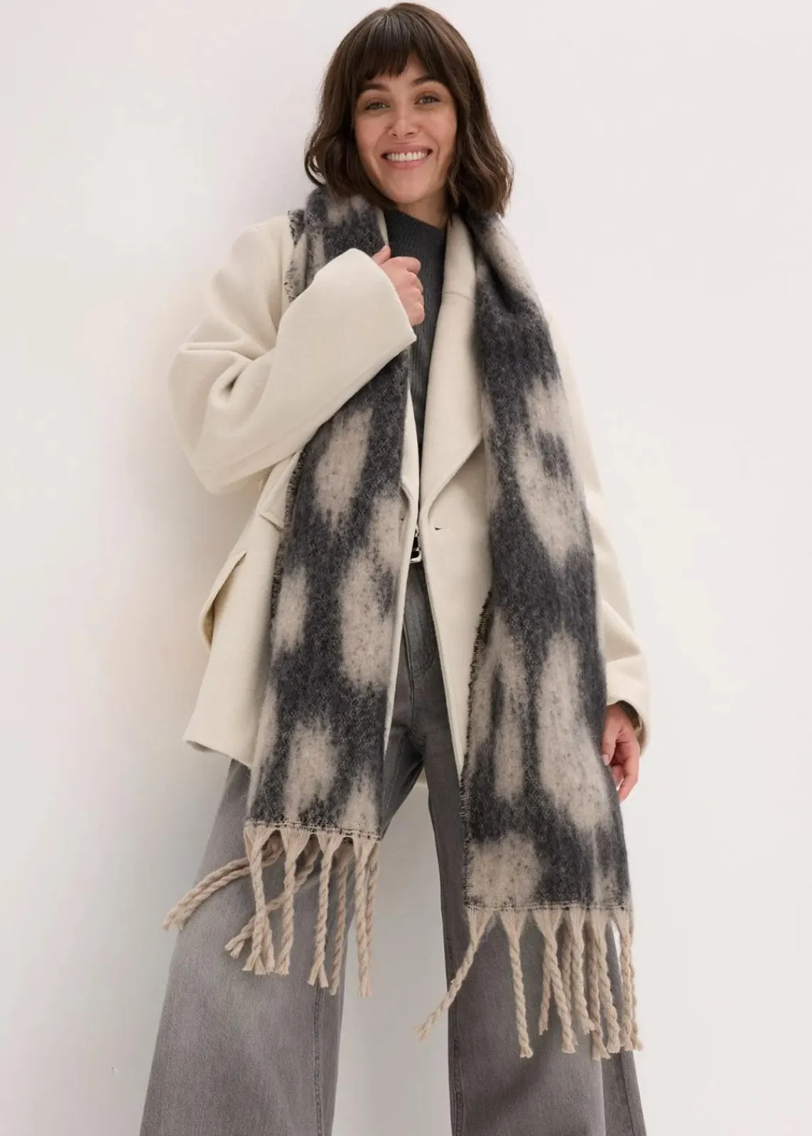 bonprix Schals & Tücher|Schuhe & Accessoires In Spezialgrößen·Tücher & Ponchos^Schal beige/braun leo