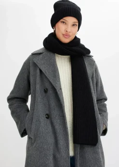 bonprix Schuhe & Accessoires In Spezialgrößen·Tücher & Ponchos|Schals & Tücher^Schal und Mütze (2-tlg.Set) schwarz
