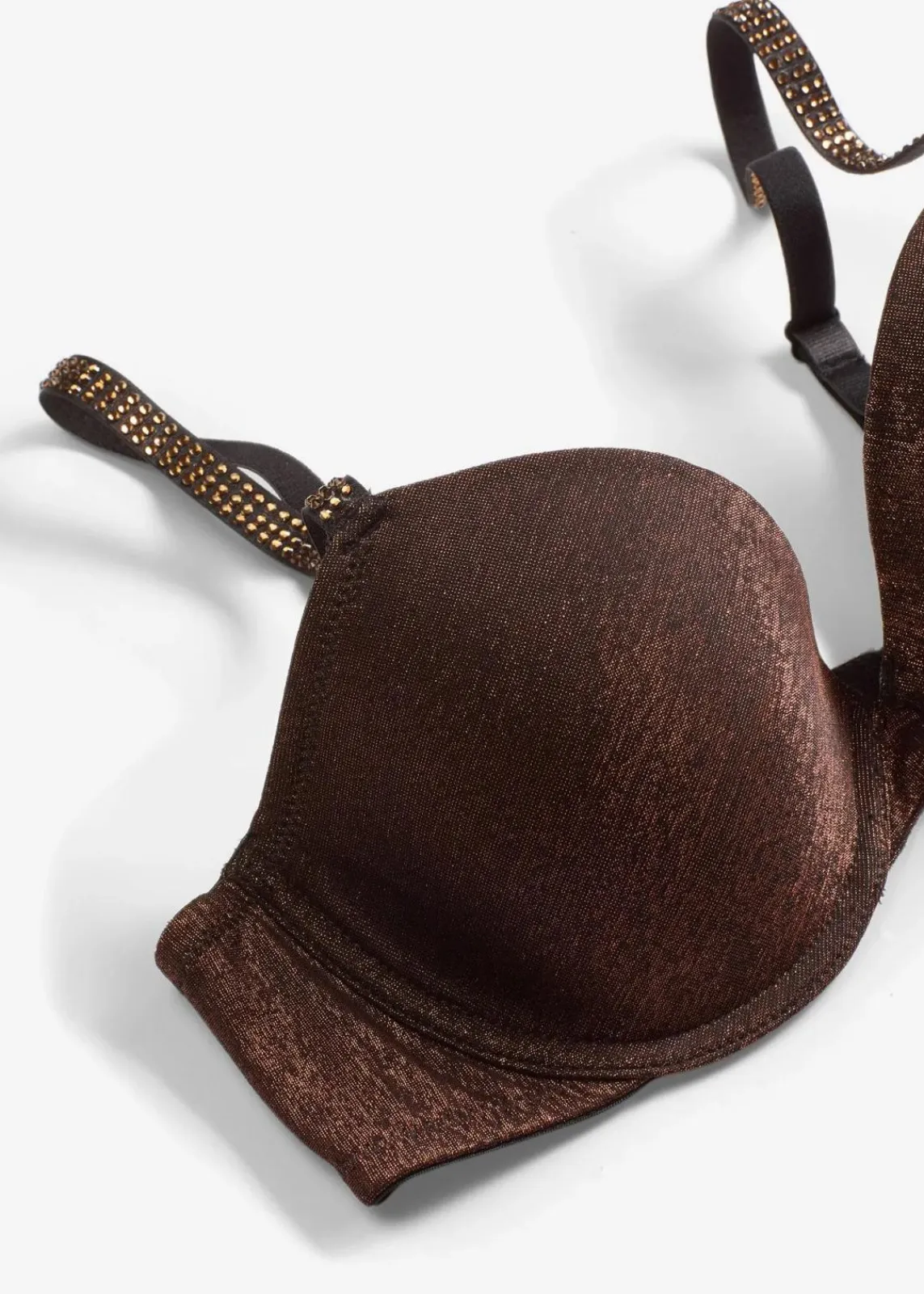 bonprix Große Cups D-H|Bhs^Schalen-BH aus glitzerndem Material schwarz/kupfer