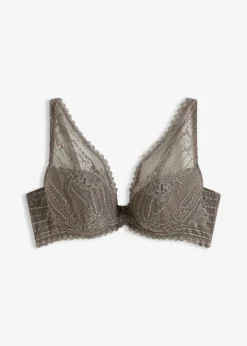 bonprix Wäsche·Dessous|Wäsche·Große Cups D-H^Schalen-BH aus zartes Spitze granitgrau