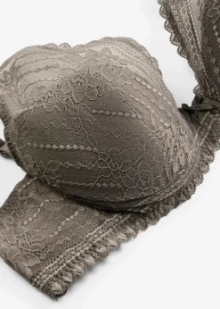 bonprix Große Cups D-H|Bhs^Schalen-BH aus zartes Spitze granitgrau