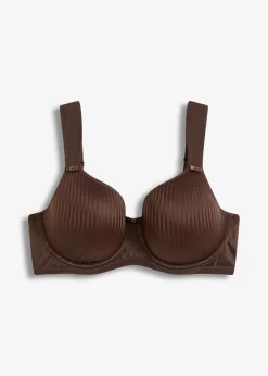 bonprix Große Cups D-H|Nachhaltigere Materialien^Schalen-BH mit geolsterten Tägern und Glanzeffekt dunkelbraun gestreift