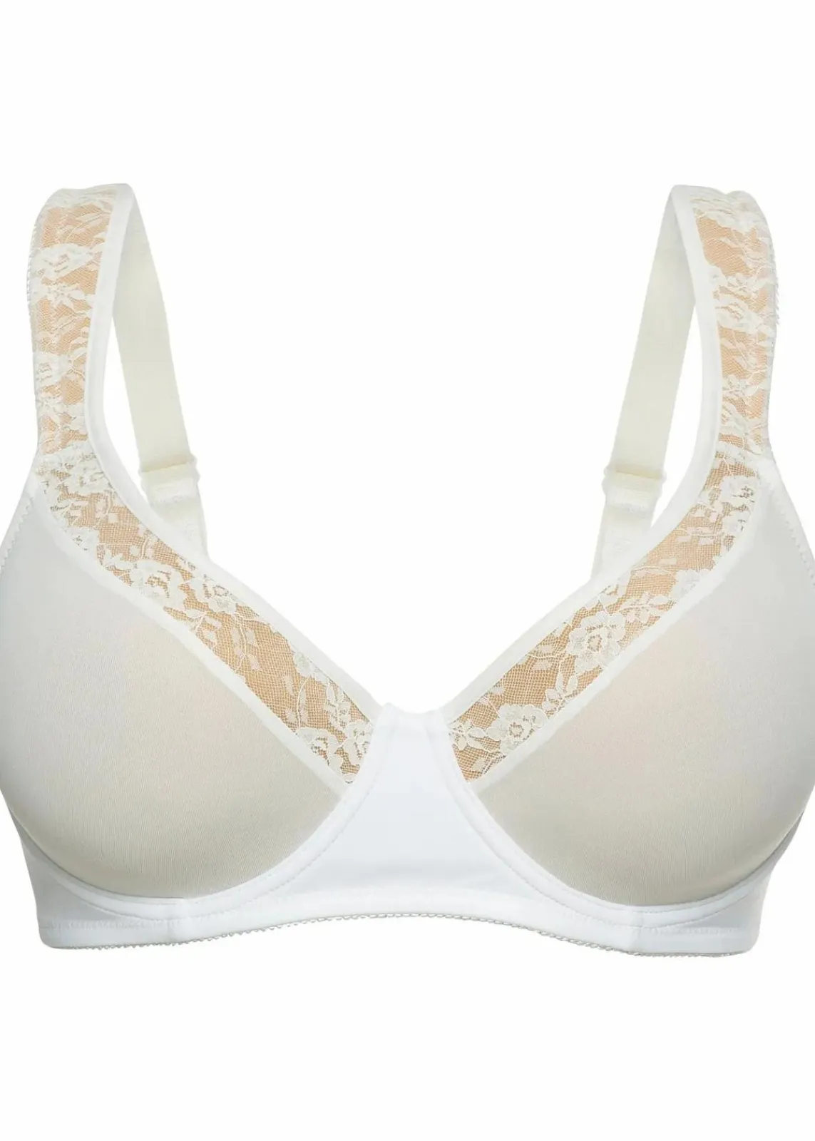bonprix Große Cups D-H|Bhs^Schalen-BH mit gepolsterten Trägern wollweiß/cappuccino