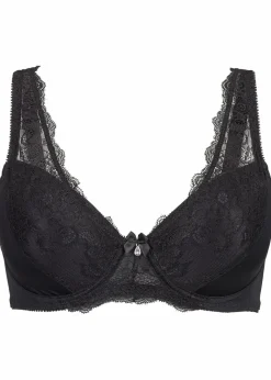 bonprix Große Cups D-H|Bhs^Schalen-BH mit zarter Spitze schwarz
