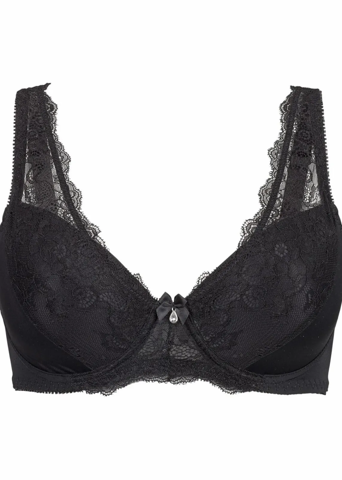 bonprix Große Cups D-H|Bhs^Schalen-BH mit zarter Spitze schwarz