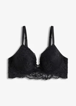 bonprix Große Cups D-H|Bhs^Schalen-BH mit zarter Spitze schwarz