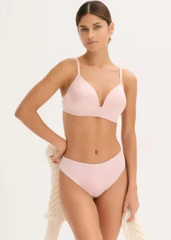 bonprix Bhs^Schalen-BH ohne Bügel aus glänzendem Material hellrosa