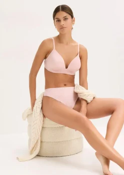bonprix Bhs^Schalen-BH ohne Bügel aus glänzendem Material hellrosa