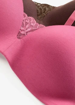 bonprix Nachhaltigere Materialien|Bhs^Schalen-BH ohne Bügel mit Baumwolle (2er Pack) kirschblütenpink + dunkelbraun
